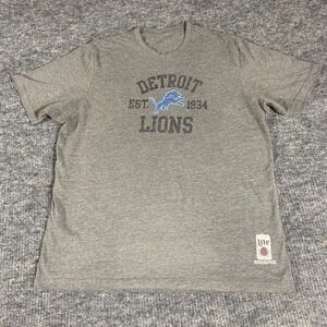 Detroit Lions Shirt Mens Extra Large NFL Football Gray Miller Lite Short Sleeve